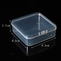 Transparent square plastic jewelry box with hinged lid, size 8.5cm x 8.5cm x 2.5cm - 8.5 Square Box (8.5*8.5*2.5cm)