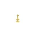Macro detail of 18k gold plated bubble letter Z pendant with glossy metallic finish - Letter Z Pendant