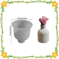 Striped vase silicone mold for DIY crafts with finished product and size details - Striped Vase