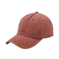 Vintage washed cotton baseball cap in brick red finish with classic curved brim - Adjustable / Orange
