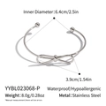 Detail chart of silver bow open bangle with 6.4cm inner diameter and 8g weight specs - Silver (YYBL023068-P)