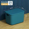 Extra large 25L storage box in serene blue with lid and handles for home organization - XXL (36.5x26x24cm) / Serene Blue