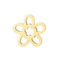 Elegante ciondolo a fiore in acciaio inossidabile dorato con cinque petali per collane - Oro (KLJ335-Z)