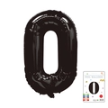 Black aluminum foil number 0 balloon with metallic luster and retail paper card packaging - 40-inch Black 0-piece Paper Card
