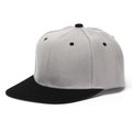 Casquette snapback bicolore gris et noir à bord plat avec design à six panneaux - Gris Clair/Noir
