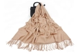Soft khaki cashmere wool scarf with tassel details draped over a black handbag - 200*70cm / Premium Crafted Tassel Style / Camel