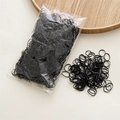 Detailed view of high-elastic black rubber hair bands in bulk packaging for girls - Black Series (1000Pcs)