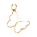 Detailed view of a gold butterfly pendant with hollow outlines and polished finish - Hollow Butterfly
