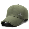 Olive green quick-dry baseball cap with reflective brim and fashion logo - Adjustable / Army Green