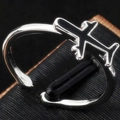 Minimalist silver airplane open ring with polished adjustable metal band for women - Adjustable Open / Airplane Silver