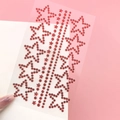 Vibrant red star and dot rhinestone facial stickers for creative stage makeup - Red Tassel Star Rhinestones (BJA-620)