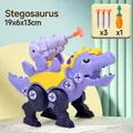 DIY purple Stegosaurus assembly toy with screwdriver and suction darts launcher - Stegosaurus (OPP Bag)