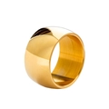 Minimalistischer 12mm breiter Titanstahlring mit poliertem Goldfinish für Herren - US 5 / Gold