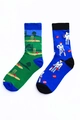 Detailed view of cricket-themed cotton socks featuring field and player patterns - One Size / Cricket Sport
