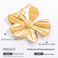 Poliertes 18k vergoldetes Edelstahl-Blumenanhänger mit wasserfesten Eigenschaften - Edelstahl Goldene Große Blume Anhänger