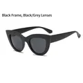 Vintage cat eye sunglasses with wide black frames and dark grey lenses for women - Matte Black Frame Gray