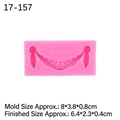 Pink silicone relief wreath mold for resin and fondant, size 8x3.8x0.8cm - 3# Floral Banner / Pink