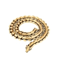 Collana vichinga in acciaio al titanio dorato a scaglie di drago con chiusura a testa - 60CM / Oro