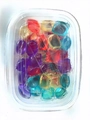 Mix of colorful 5D laundry pods in a clear container for deep cleaning and scent - Single Cavity 3g Mixed Scent (30 Pods) Box