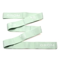 Light green 8-loop stretch fabric yoga strap with numbered segments and GROM lettering - Pose-printed Green 10 Grids