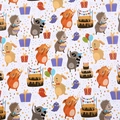 80g coated paper featuring cartoon forest animals party pattern for gift wrapping - Hedgehog Celebration