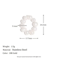 Anello di perle minimalista in acciaio inossidabile placcato oro 18K con misure - Ciondolo con Dieci Perle d'Acqua Dolce