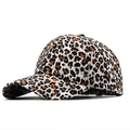 Klassieke baseballpet met luipaardprint en een gebogen rand voor dames trendy stijl - Verstelbare Gebogen Rand / Blauw en Zwart Luipaard (01)