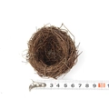 Handgefertigtes braunes Vogelnest aus Korbweide, 8 cm Durchmesser mit Maßband - Mini