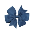 Handmade navy blue grosgrain ribbon bow hair clip for babies and children - Dark Blue