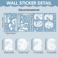 White 2026 Christmas window decals set with Santa, reindeer and snowflakes decorations - 20x30cm (4 Sheets) / Cartoon Character Combination