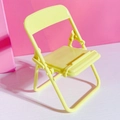 Miniature yellow folding chair phone holder for desk decorative mobile stand - Yellow