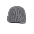 Classic dark grey knit beanie with ribbed texture and folded cuff for winter warmth - Hat Only / Gray