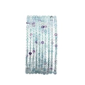 Faceted natural fluorite 2-2.5mm multi-layer beaded bracelet in light blue and green tones - 2-2.5mm/15 Inch / Faceted Purple Fluorite