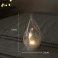 Décoration de Noël en verre en forme de goutte lumineuse avec sapin et LED, 18 cm - Sapin de Noël en Verre Ovale-Grand