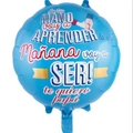 Blue round 18-inch Father's Day foil balloon with Spanish text and cartoon hands - 18 inch Father's Day Balloon 0173