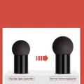 Mushroom head makeup sponge with handle showing dry and wet size comparison - Black Base Mushroom Puff