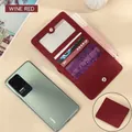 Schlankes RFID Leder-Damenportemonnaie im Bifold-Stil in elegantem Weinrot - Burgunderrot