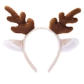 Serre-tête bois de renne de Noël mignon avec oreilles en peluche pour déguisement - 7# Bandeau Beige-Bois de Couleur Café