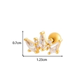 Gold geometric ear stud with clear zircon inlay and specific size measurements - Polygonal Geometric (0180-12# Gold)