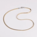 Flat two-tone gold and silver dragon chain necklace with lobster clasp - 4mm*50cm / Gold & Silver