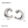 Bagues d'oreilles argentées en forme de C avec dimensions 1,8cm x 1,47cm et poids 5,38g - Argenté