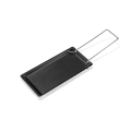 Single black non-stick rectangular cheese raclette grill pan with silver metal handle - Single Baking Pan (Steel Handle)