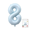 40-inch light blue number 8 foil balloon with metallic finish and packaging card - 40-inch Pearl Blue 8-piece Cardboard Box