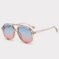 Lunettes aviateur polarisées avec monture champagne et verres dégradés bleu-rose - Monture Champagne Verres Dégradé Bleu Rose C7