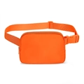 Waterproof nylon crossbody waist bag in vibrant orange with adjustable strap for sports - Orange