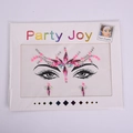 Pink and clear crystal face jewels stickers by Party Joy for eye and forehead makeup - HF-086 Pink Clear
