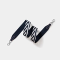 Navy blue wide canvas shoulder strap with white chevron pattern and silver swivel hooks - 3.8cm Width 70cm Length / Blue Gold Buckle