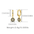 18K gold plated huggie earrings with evil eye blue zirconia pendant for women - Evil Eye Disk
