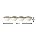 White 4-compartment ceramic serving tray with elegant gold beaded rim, 44.3cm length - Gold 4-Compartment Rectangular Snack Plate