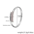 Polished silver stainless steel bangle featuring vibrant pink cubic zirconia stones - Silver White Zircon Layered Bangle